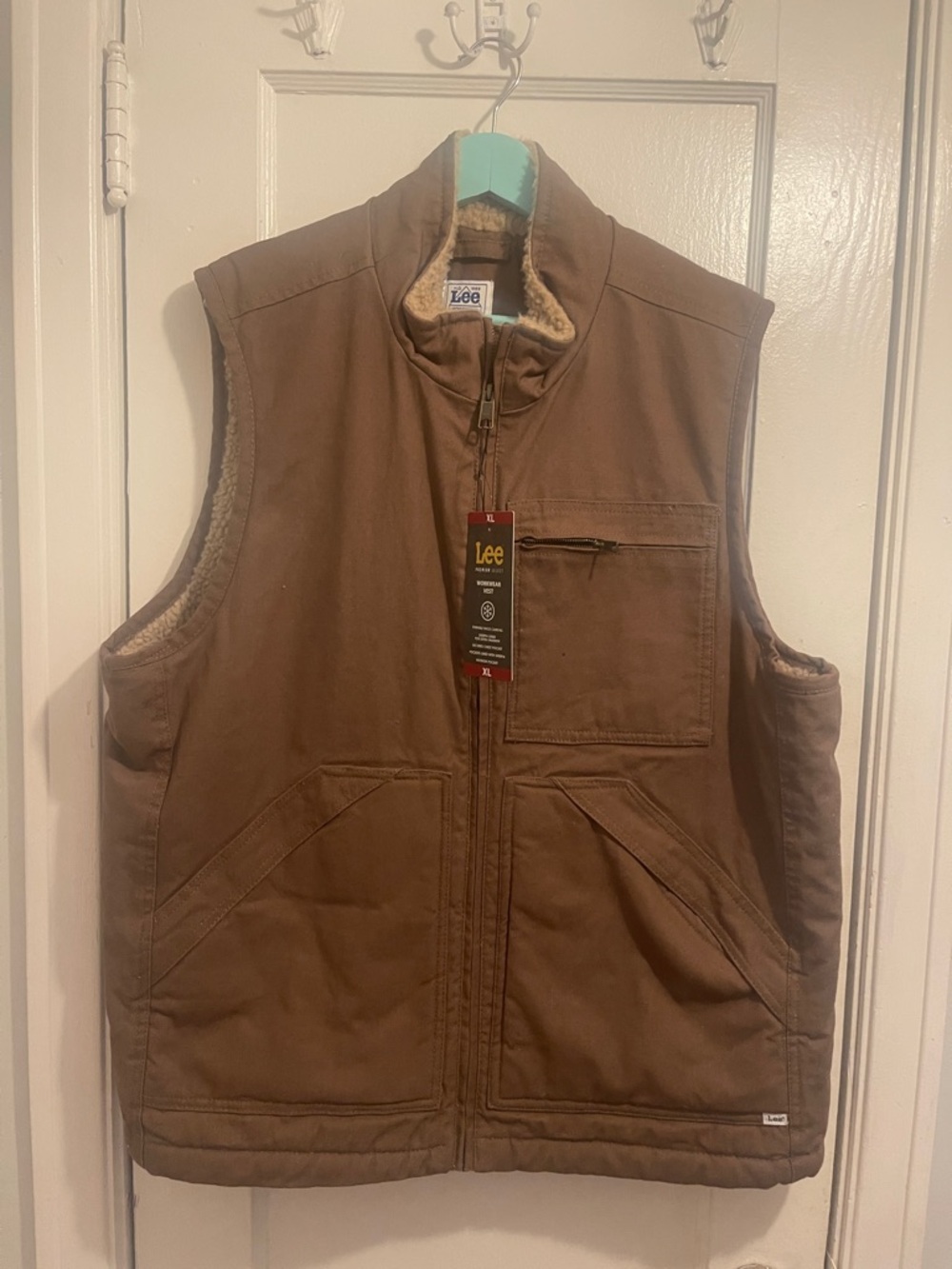 Lee Men’s Brown Quilted Sherpa-Lined Work Vest (item 42)